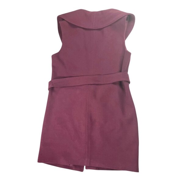 White House Black Market Sleeveless Wrap Coat Vest Shawl Collar Belted Size S/M - Picture 5 of 16